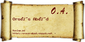 Orsós Abád névjegykártya